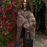 Дорожный плед-пончо пуховый Travel Cape Plaid Grass BEIGE 130x170