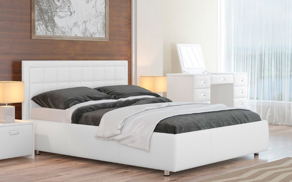 Кровать Veda 2 Белый (с основанием)