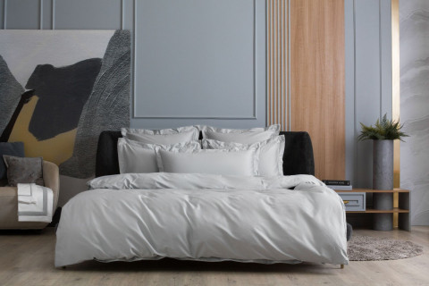 3616050 Постельное белье Ash grey Allure Grass Евро простыня на резинке