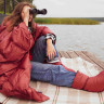 ​​​​​​​ Дорожный плед-пончо пуховый Travel Cape Plaid Grass MARSALA 130x170