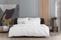 4716050 Постельное белье Alpine White Allure Grass Евро простыня на резинке