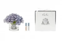 Hydrangeas BlueБукет гортензий, голубой, серебряный декор, 2 спрея по 5 мл