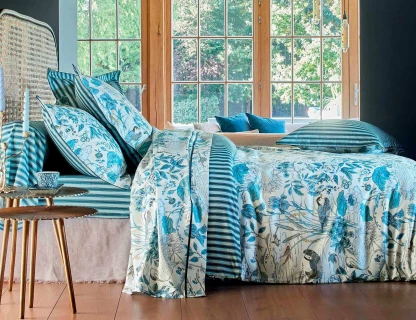 Комплект постельного белья WATER GARDEN bleu BLANC Des Vosges