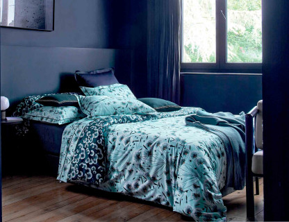 КПБ  FLOREA BLEU CELESTE  Blanc des Vosges  