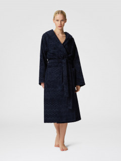  Махровый халат Chalk из хлопка с узором «зигзаг» 86