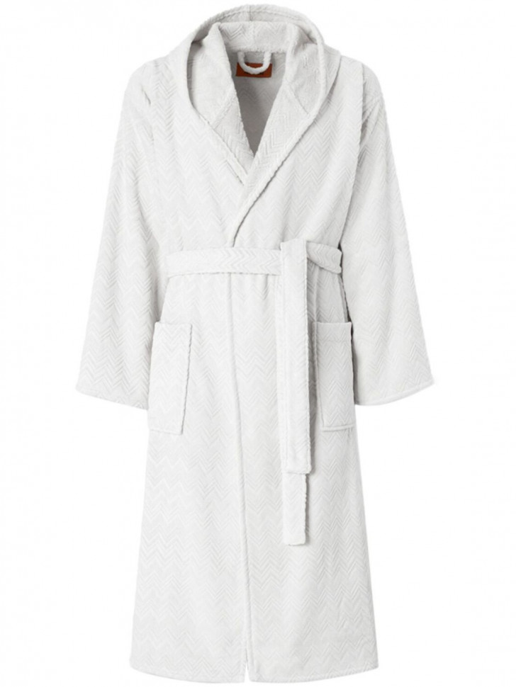  Махровый халат Chalk из хлопка с узором «зигзаг» 20