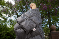 Дорожный плед – одеяло пуховый Travel Plaid Grass Graphite 140х200