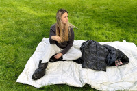Дорожный плед пуховый Travel Plaid Grass Black 140х20