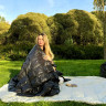 Дорожный плед пуховый Travel Plaid Grass Black 140х20
