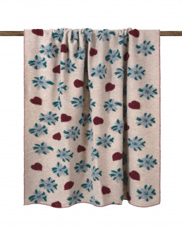 Плед Frati LOVE AND SNOW, бежево-зеленый, 150x190 шерсть 55% полиэстер 45%, 1070г